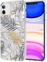 iMoshion Design voor de iPhone 11 hoesje - Bladeren - Zwart / Goud