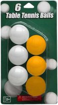 Balles de tennis de table jouets blanc et jaune 6 pièces - balles de ping-pong