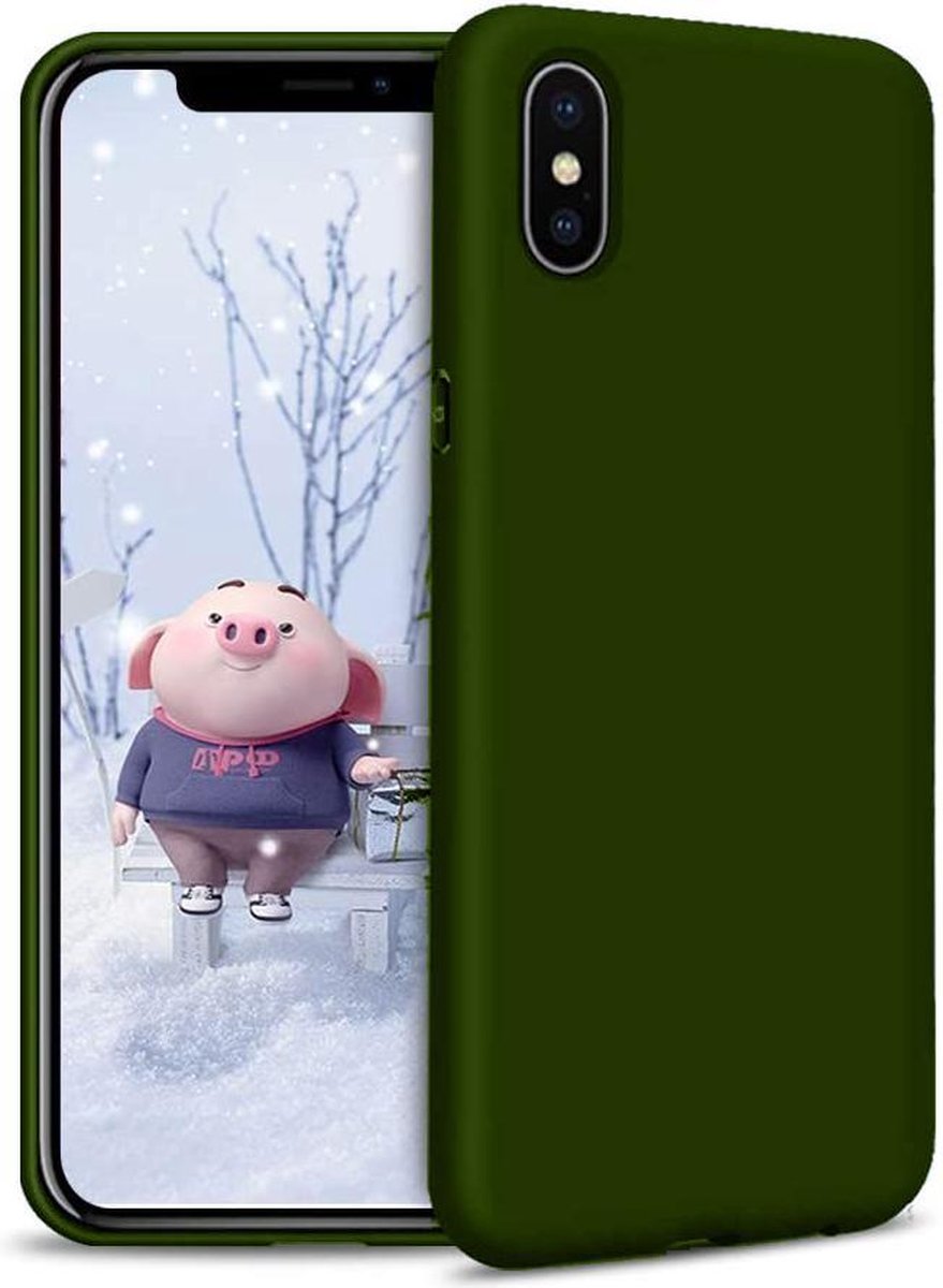 HB Hoesje Geschikt voor Apple iPhone XS Max - Groen - Siliconen Back Cover