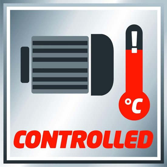 Illustratie van een motor met een thermometer die 'Controlled' aangeeft.