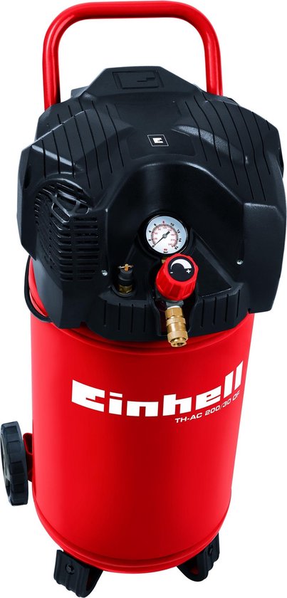 Foto: Einhell elektrische compressor tc ac 200 30 8 of 1100 w 8 bar 30 l tank aanzuigcapaciteit 200 l min olievrij