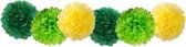 Pompons - Pompons Decoratie - Jungle Decoratie - Jungle Themafeest - 6 Stuks