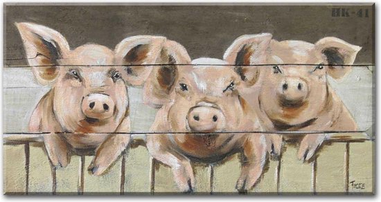 Moderniseren Vrijgekomen Honderd jaar Schilderij - Steigerhout varkens | bol.com