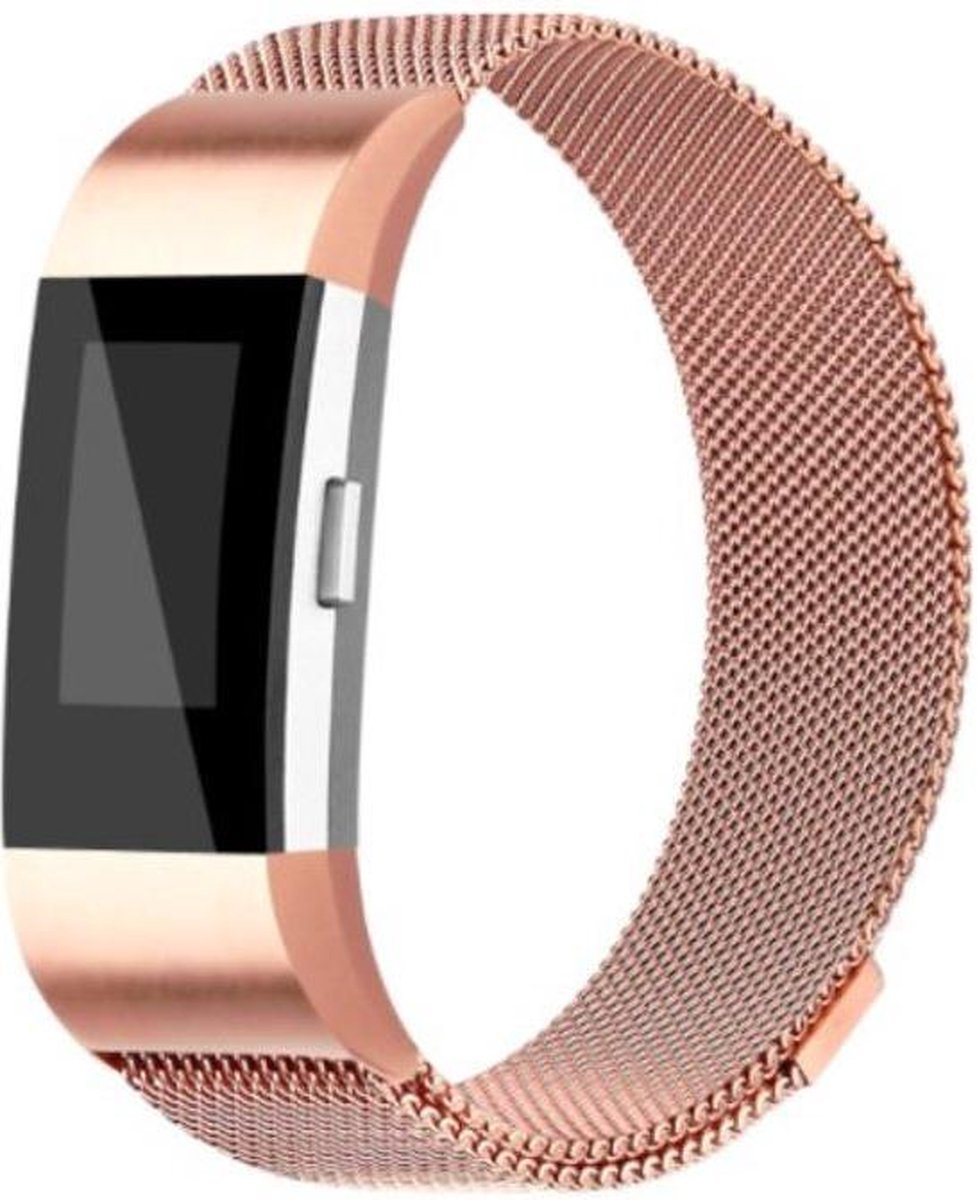 Milanees bandje Champagne goud- geschikt voor Fitbit Charge 2 - LARGE