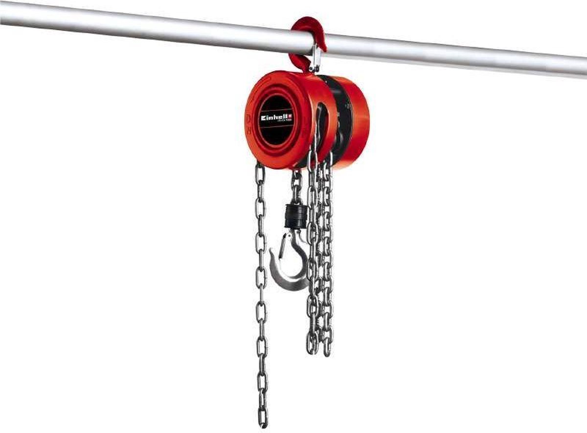 Einhell Katrol TC-CH 1000 - Draagkracht: 1000 kg - Hijshoogte: ± 2,5 meter - Lasthaak met veiligheidsbeugel