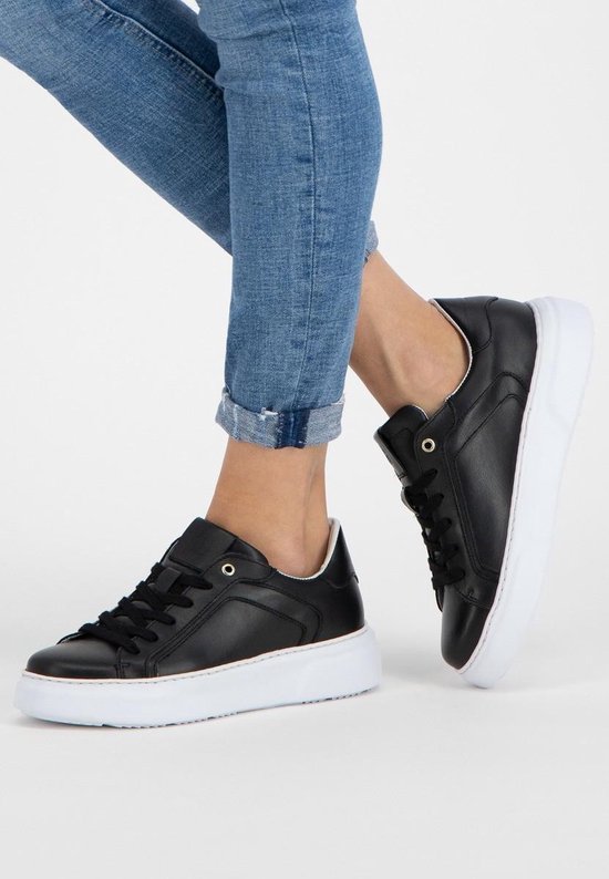 NoGRZ G.Lynn - Leren sneakers dames - Zwart - Maat 37 | Bestel nu!