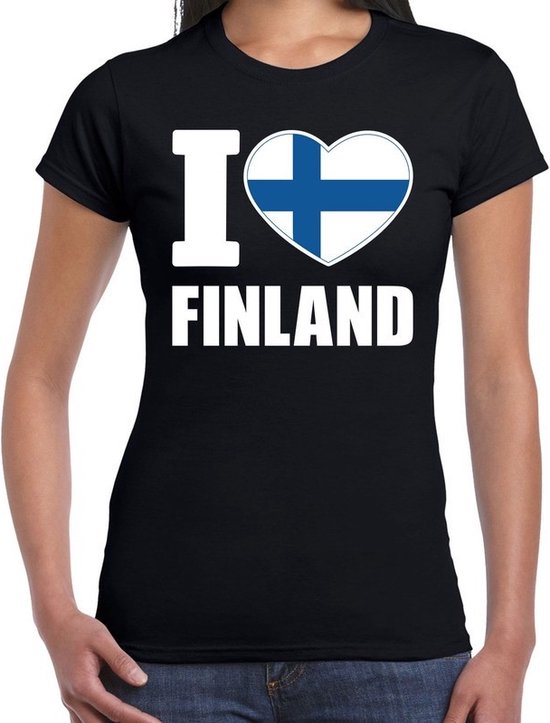 Adult three twin I love Finland t-shirt zwart voor dames - Fins landen shirt - Finse  supporter kleding XS | bol.com