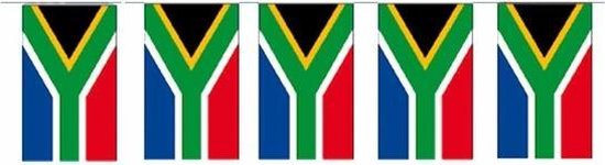 Papieren slinger Zuid-Afrika 4 meter - Zuid-Afrikaanse vlag - Supporter feestartikelen - Landen decoratie/versiering