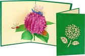 Popcards popupkaarten - Bloemen Tuin Hortensia Hydrangea Moederdag Vriendschap Verjaardag Felicitatie pop-up kaart 3D wenskaart