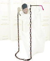Brilketting, brillenkoord, trendy brilhouder, bruin-lila