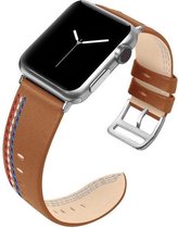 Geschikt voor Apple Watch bandje 38 / 40 / 41 mm - Series 1 2 3 4 5 6 7 SE - Smartwatch iWatch horloge band - 38mm 40mm 41mm - Fungus - PU Leer - Bruin - Nederland