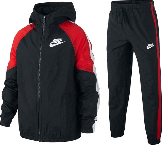 Justitie Verwisselbaar Bel terug Nike Trainingspak - Maat 116 - Unisex - zwart/rood/wit | bol.com