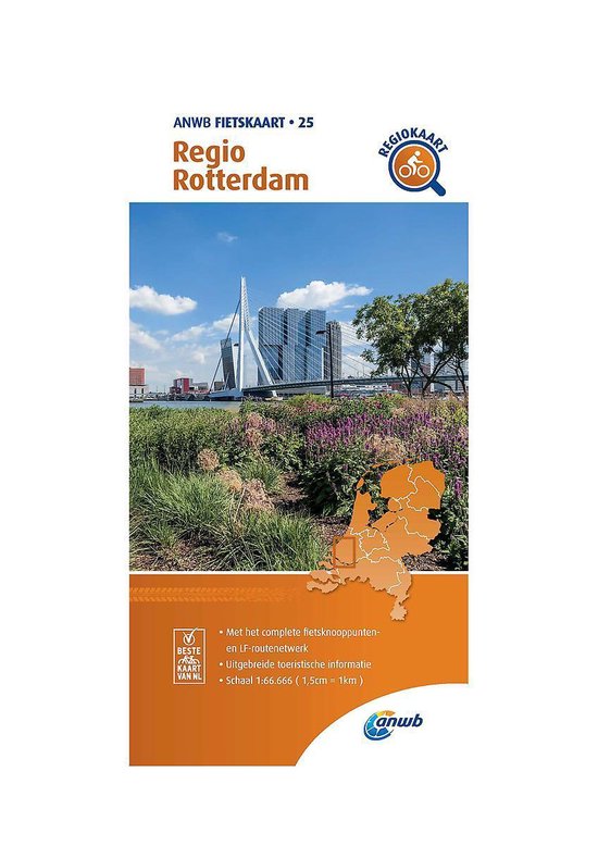 ANWB fietskaart 25 - Fietskaart Regio Rotterdam 1:66.666 | bol.com