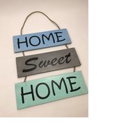Decoratie hanger tekstbord Home Sweet Home 30x50 cm