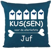 Kus(sen) voor de liefste Juf - Einde school jaar cadeau - Juffen dag cadeau - Sierkussen