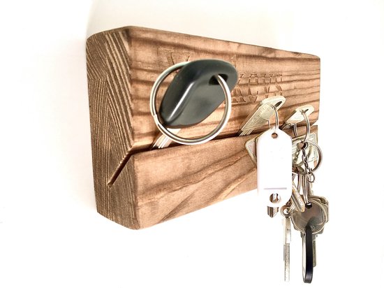 motto fout schreeuw Houten sleutelrek-sleutelrek voor 6 sleutelsbossen-eikenhout sleutelrekje-moderne...  | bol.com