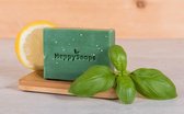 HappySoaps Body Bar - Citroen & Basilicum met zeephouder