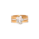 Melano Twisted Flowers on me ring set - goudkleurig - dames - maat 60