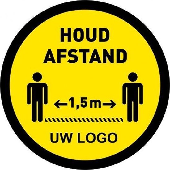 Houd afstand sticker - maatwerk - VANAF € 3.95 - alle soorten en maten (50 stuks) Corona - COVID-19