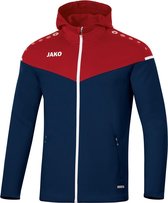 Jako Champ 2.0 Jas Met Capuchon Kind Marine Blauw-Chili Rood Maat 128