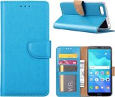 Bookcase Geschikt voor: Huawei Y5 2018 - Turquoise - portemonnee hoesje