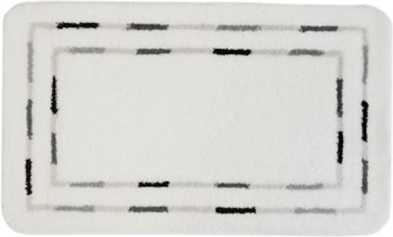 Lucy's Living Luxe Badmat BLOKU White Exclusive – 60 x 100 cm – wit - acryl - anti-slip - badkamer mat - badmatten - badtextiel - wonen – accessoires - exclusief