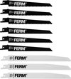 FERM - RSA1001 - Reciprozaagbladenset - 9 Stuks - Universeel gebruik - TPI - 6,35 - Getande lengte - 127mm - Materiaal - HCS - Afmeting - 150 x 19 x 1.2mm