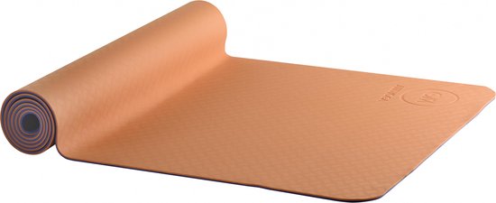 AKO Yin-Yang Earth Dubbelzijdige Yogamat - 6 mm dik - 61x183cm - Oranje/Paars