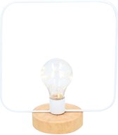Grundig Decoratielamp Led Vierkant 21 X 21 Cm Hout/staal Wit