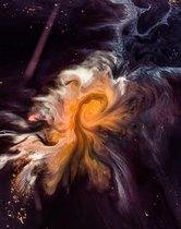 Schilderij abstract geel 70 x 100 - Pixello - canvas - woonkamer - slaapkamer - artistiek - print