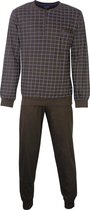 Paul Hopkins Heren Pyjama Bruin geprint ruit dessin PHPYH2805B - Maten: M