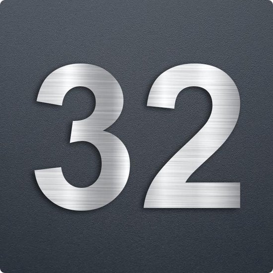 zweer Wet en regelgeving bescherming Zwart mat huisnummer 32 met opliggende rvslook cijfers afm. 15x15cm |  bol.com