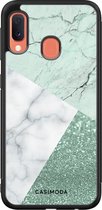 Samsung A20e hoesje - Minty marmer collage | Samsung Galaxy A20e case | Hardcase backcover zwart