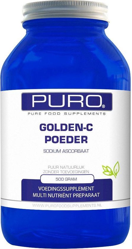 kwaad Bederven Intentie Puro Golden C 500 gram poeder (goed opneembaar, maagvriendelijke vitamine C)  | bol.com