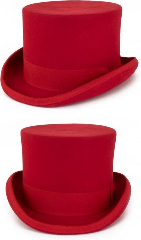 meester hoe te gebruiken Kinematica Hoge hoed wol rood | bol.com