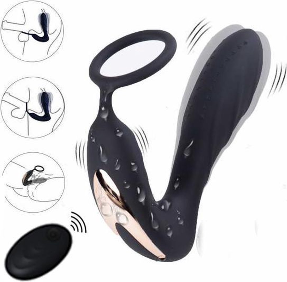 Goedkoopste Blackdoor Collection Vibrerende Buttplug met Cockring - Geheel Waterproof - Afstandsbediening
