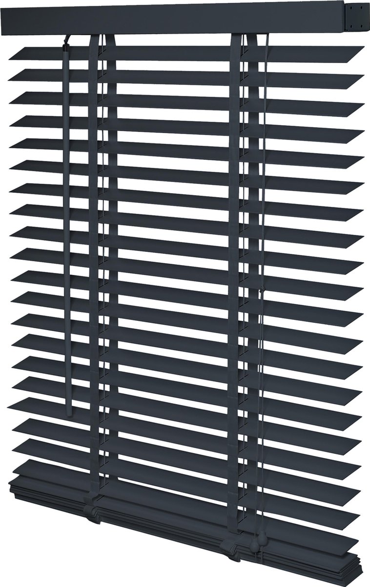 Jaloezie - Hout - Lamelbreedte 50mm - Uni Donkergrijs - 130x175cm - Intensions - FSC
