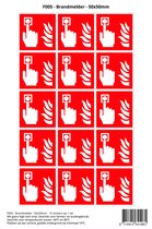 Pictogram sticker F005 - Brandmelder - 50x50mm - 15 stickers op 1 vel