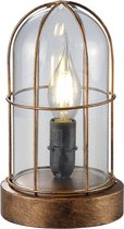 LED Tafellamp - Trion Brinity - E14 Fitting - Rond - Antiek Koper - Aluminium - BES LED