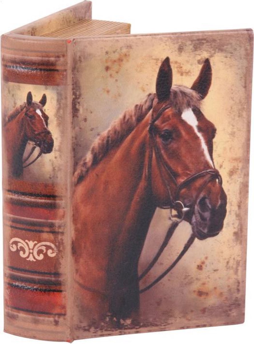 Baroque - Opberger - Boekendoos 15 cm Paard bruin - 15x10x3.5 - PU Leather