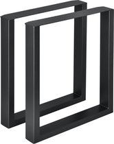 Tafelpoot - Meubelpoot - Set van 2 stuks - Staal - Zwart - Afmeting (LxBxH) 60 x 8 x 72 cm