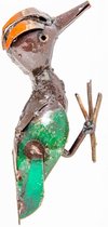 METAL NATURAL BABY GREEN RED WOODPECKER