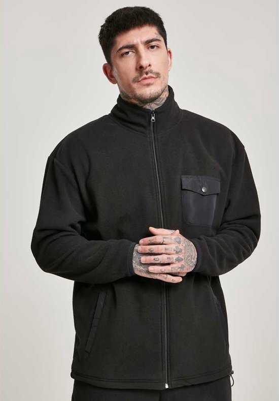 Urban Classics POLAR TRACK JACKET - Giacca in pile - black/nero