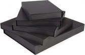 Fotofabriek luxe bewaardoos met deksel - 23 x 23 x 3 cm - zwart
