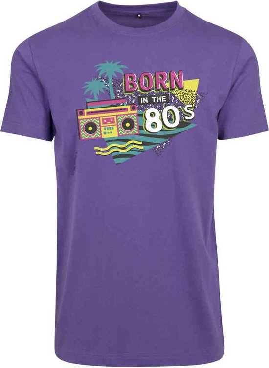 Urban Classics - Born In The 80s Dames T-shirt - XS - Paars