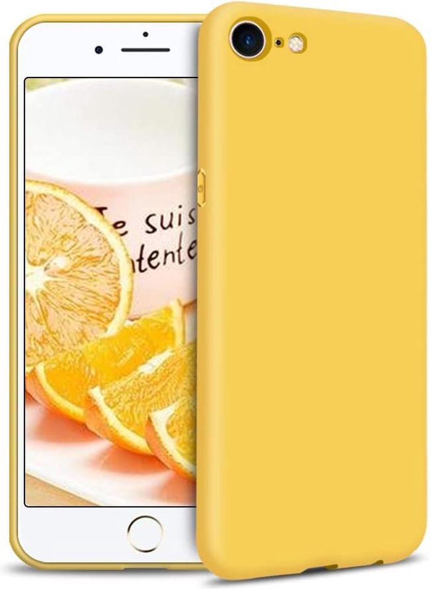 HB Hoesje Geschikt voor Apple iPhone SE (2020) Geel - Siliconen Back Cover