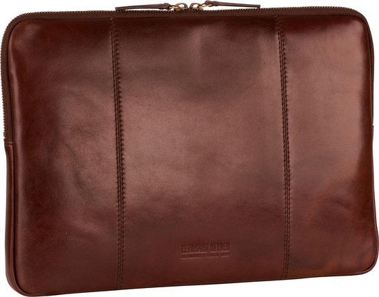 LEONHARD HEYDEN Housse pour ordinateur portable pour ordinateur portable Cambridge Zipped Laptop Case Red Brown Rouge