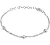 Glams Armband Knopen 4,5 mm 16 + 3 cm - Zilver