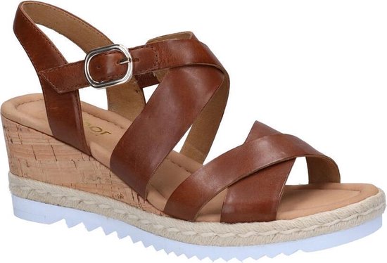 Gabor Sandalen 62.831-32 cognac 37 - Sandalen met sleehak - Shopa