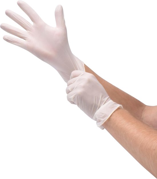 Comfort Hygiene en Protection Latex Handschoenen Wit Ongepoederd Medium 100  Stuks - Maat M | bol.com